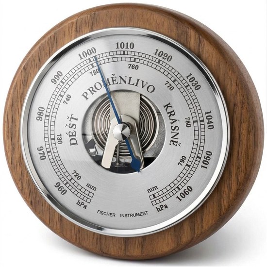 KUBRi 0204B - Špičkový barometr osazený v dubovém dřevě