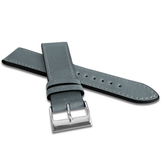 Šedý prošitý řemínek LAVVU SLIM z luxusní kůže Top Grain - 22