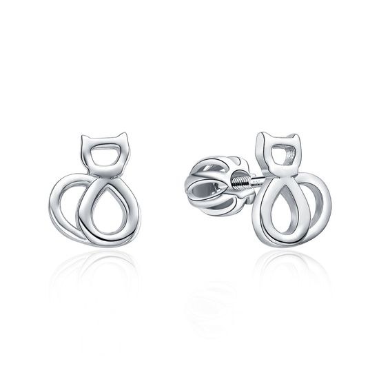 MOISS stříbrné náušnice KOČKA