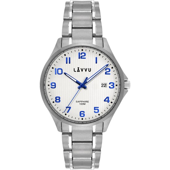 Titanové hodinky se safírovým sklem LAVVU LWM0150 TITANIUM LILLEHAMMER White