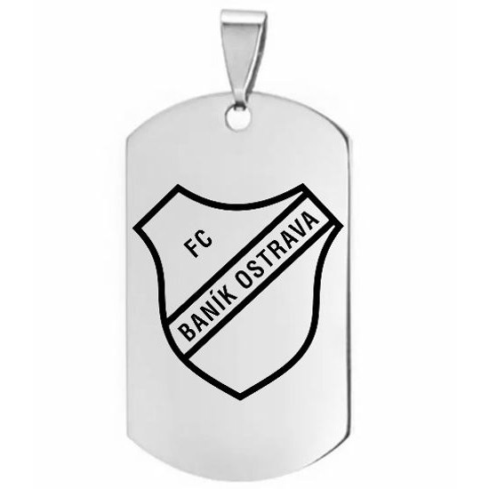 Velký oboustranný ocelový přívěsek s logem klubu Baník