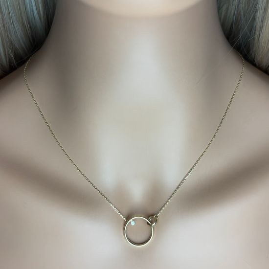 Zlatý náhrdelník se zirkonem