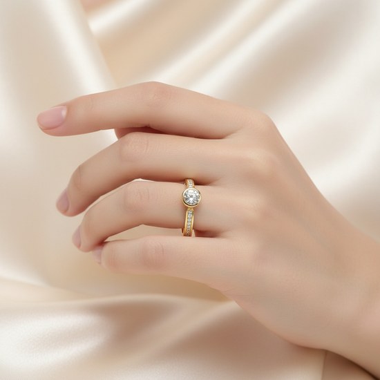 Zlatý 585/1000 prsten s kamenem NR225