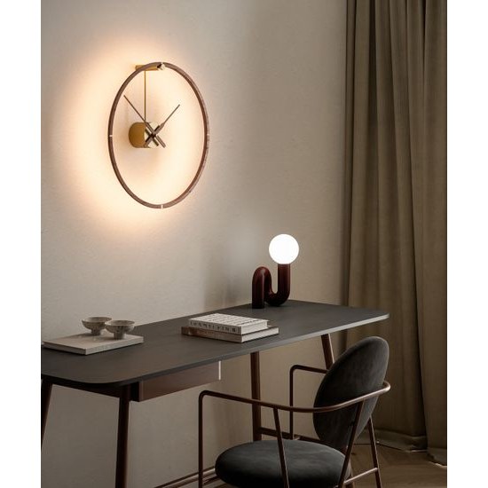 Nomon Ombra mini Premium wall 55 cm - Designové nástěnné hodiny s LED podsvětlením v rámu