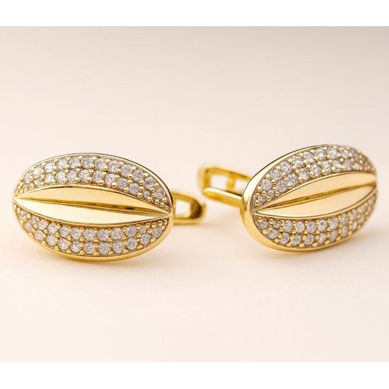 Zlaté náušnice se zirkony francouzské zavírání