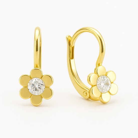 Zlaté náušnice se zirkony klapkové