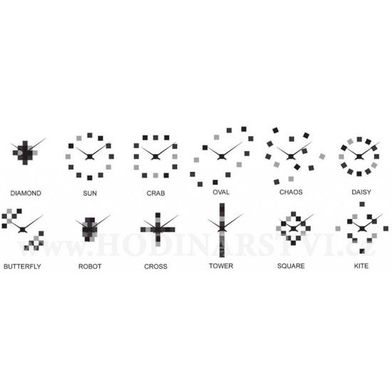 Designové nástěnné nalepovací hodiny Future Time FT3000CO Cubic copper