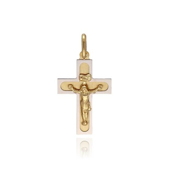 MOISS přívěsek ze žlutého zlata BICOLOR WHITE KŘÍŽ