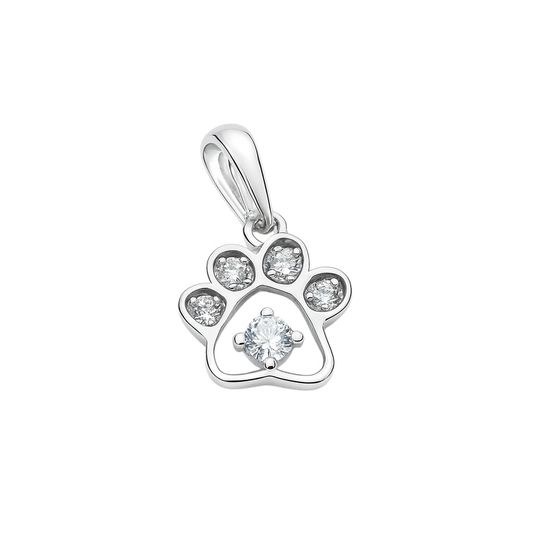 Zlatý 585/1000 přívěsek z bílého zlata tlapka 30294