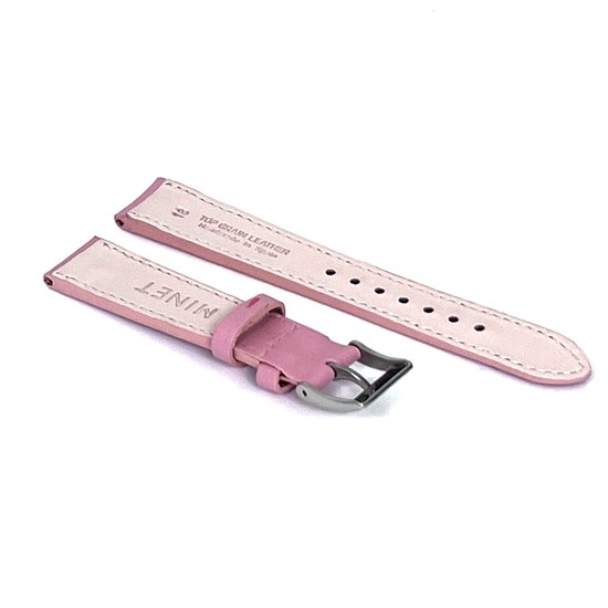 MINET Růžový prošitý řemínek SLIM z luxusní kůže Top Grain - 16 MSTUP16