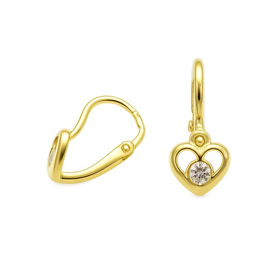 Zlaté 585/1000 dětské náušnice s kameny