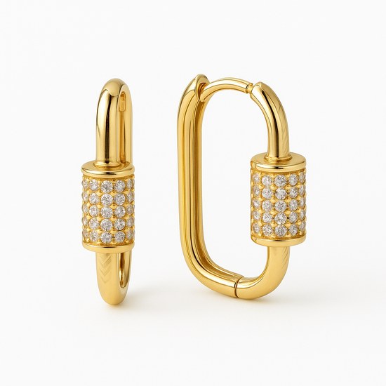 Zlaté náušnice se zirkony