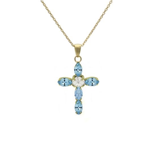 Stříbrný zlacený řetízek s přívěskem Victoria Cruz A3726-10DG