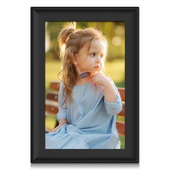 TFA 37.1000.01 - digitální fotorámeček s přesným časem a předpovědí počasí a aplikací Frameo