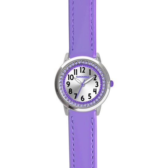 CLOCKODILE Fialové dívčí dětské hodinky s kamínky