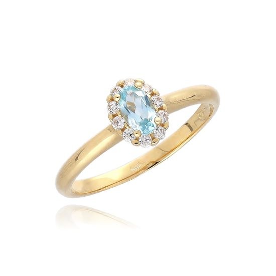 MOISS prsten ze žlutého zlata TOPAZ