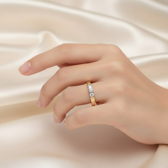 Zlatý 585/1000 prsten se zirkony TU-5004