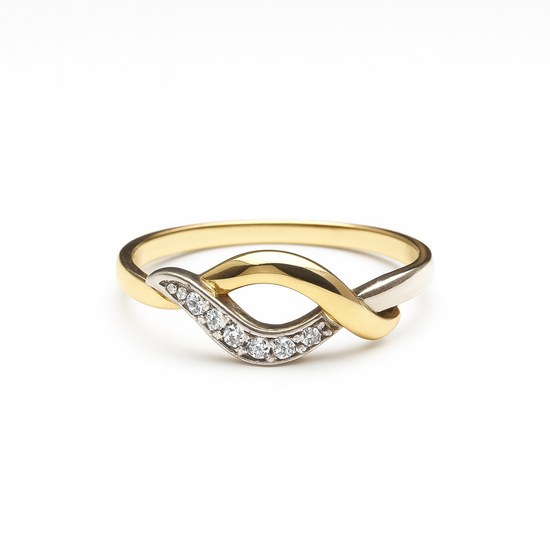 Zlatý 585/1000 prsten vícebarevný s kamenem 10952