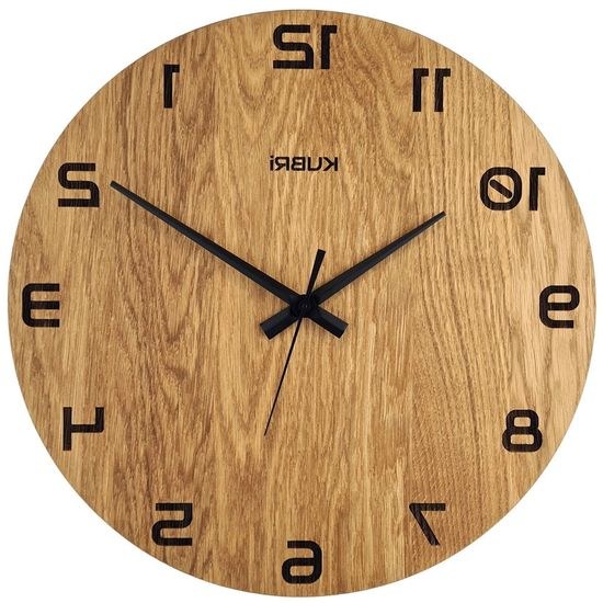 Dubové hodiny české výroby KUBRi 0028REV1 s opačným chodem