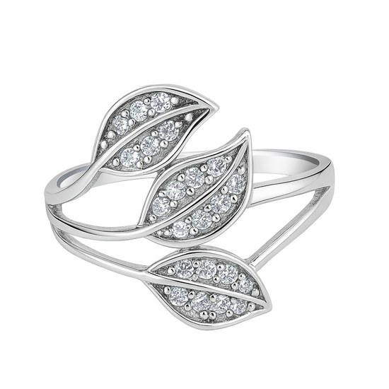 Zlatý 585/1000 prsten z bílého zlata se zirkony 1816