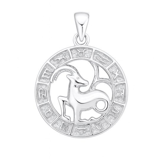 Stříbrný přívěs zvěrokruh Kozoroh velký zdobný kroužek