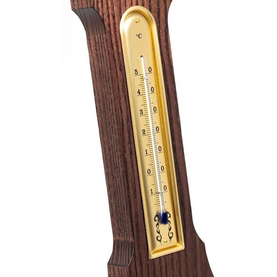 Barometr s teplměrem a vlhkoměrem na dřevěné podložce 6699-22