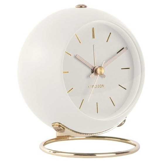 Designové stolní hodiny Karlsson KA5833WH 10,5cm s možností buzení