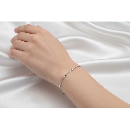 Zlatý 585/1000 náramek z bílého zlata anker 1505