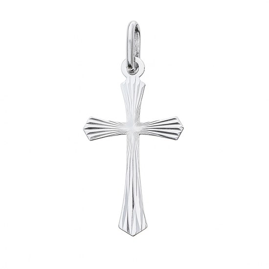 Zlatý 585/1000 přívěsek z bílého zlata křížek 2096