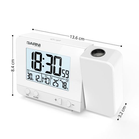 Digitální budík s projekcí času a vnitřní teploty GARNI 140W
