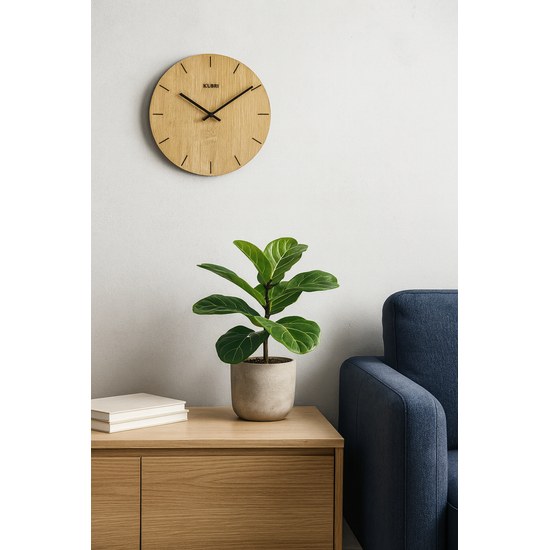 KUBRi HRC0077 - Dubové hodiny řízené signálem s tichým chodem