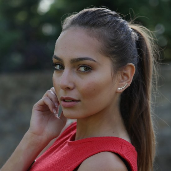 MINET Pozlacené elegantní stříbrné náušnice s bílými zirkony