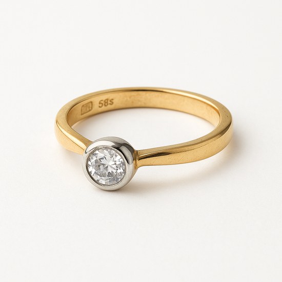 Zlatý prsten se zirkonem