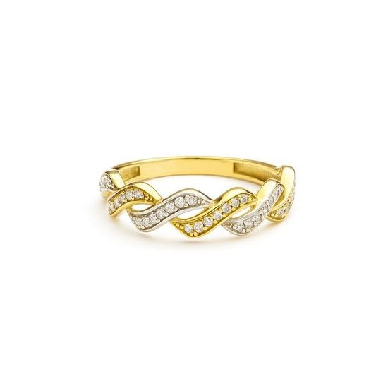 Zlatý prsten se zirkony