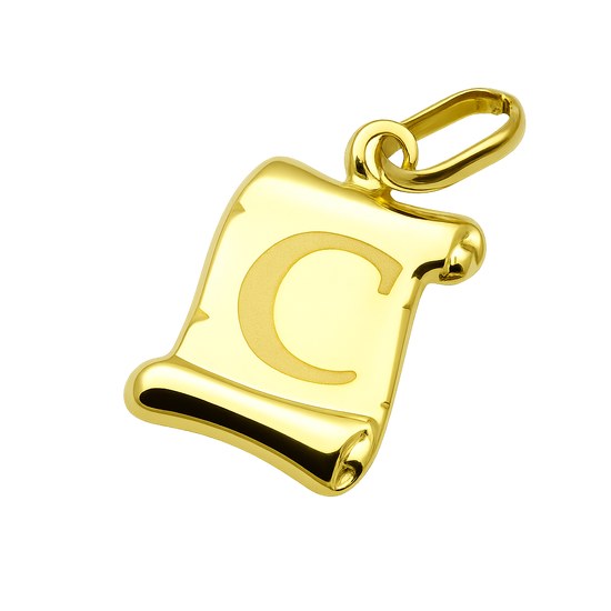 Zlatý přívěsek písmeno "C"