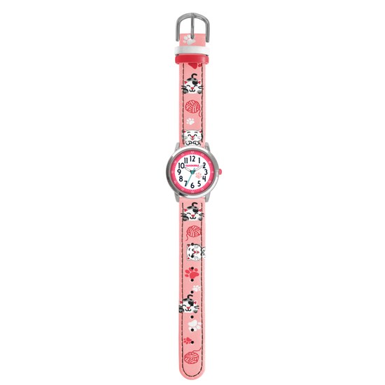 CLOCKODILE Růžové dívčí dětské hodinky KOČKY CWG5141