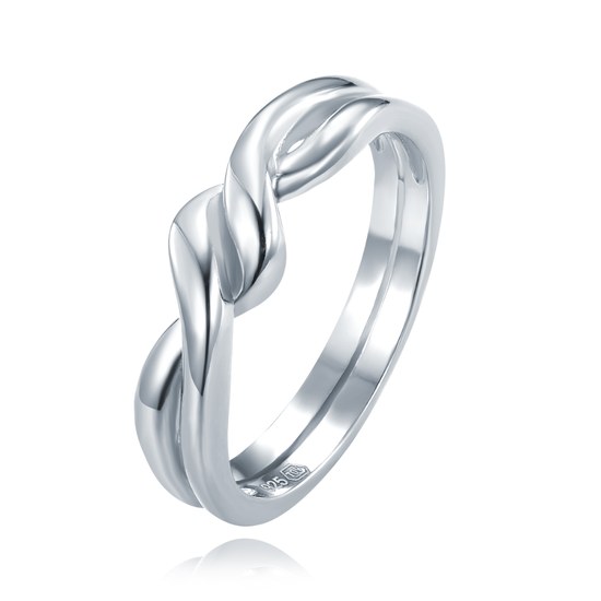 MINET Decentní propletený stříbrný prsten