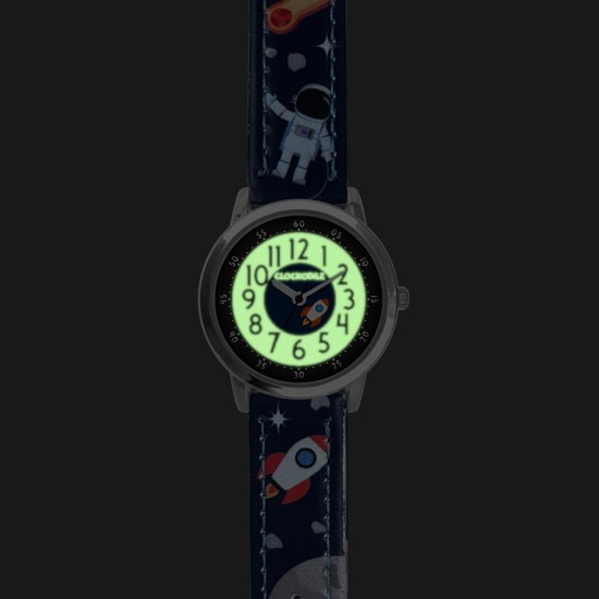 CLOCKODILE Svítící tmavě modré chlapecké VESMÍR