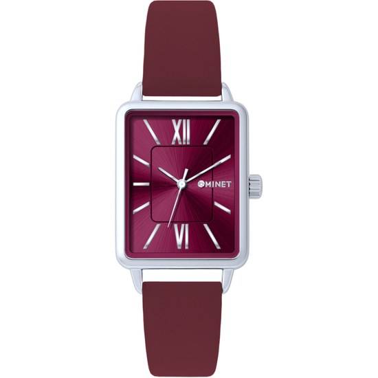 MINET Stříbrno-vínové dámské hodinky SIENA MWL5403