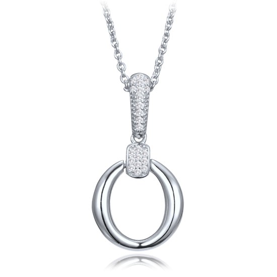 MINET Elegantní stříbrný náhrdelník se zirkonem
