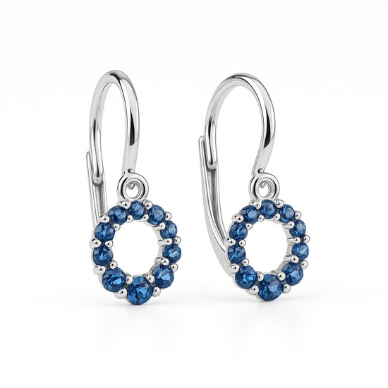 Zlaté náušnice z bílého zlata s kamenem brizura