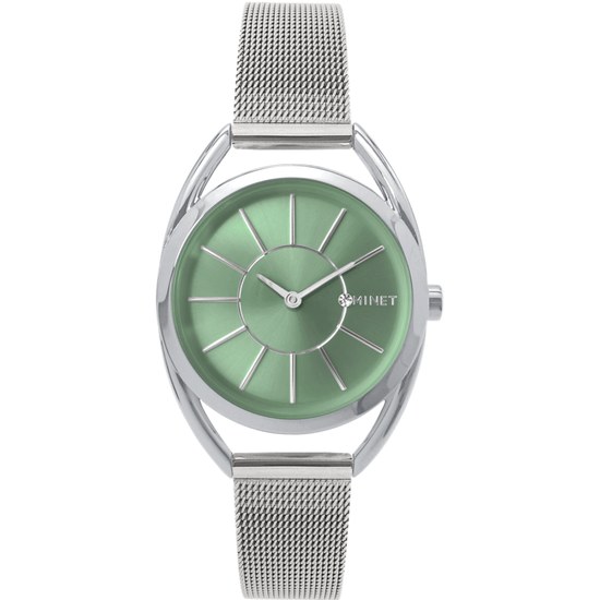 MINET Stříbrné dámské hodinky ICON GREEN MESH