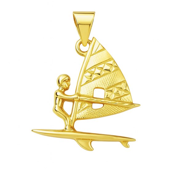 Zlatý 585/1000 přívěsek ze žlutého zlata surfař P70149