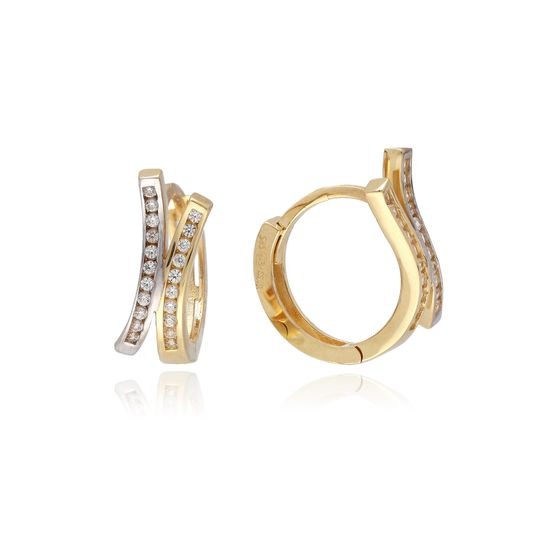 MOISS náušnice ze žlutého zlata BICOLOR