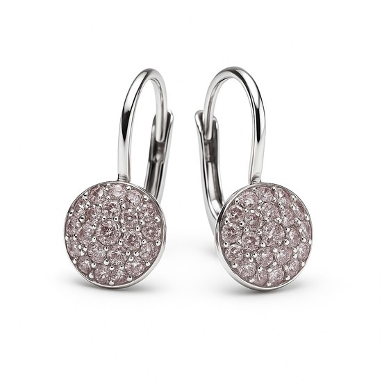 Stříbrné náušnice s růžovými zirkony