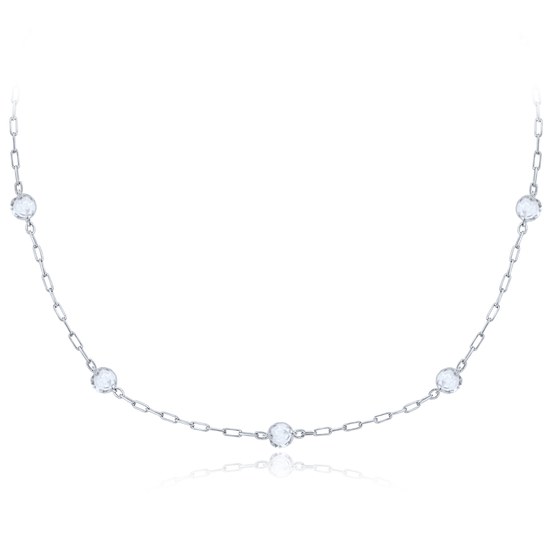 MINET Elegantní náhrdelník z bílého zlata kulička Au 585/1000 1,70g