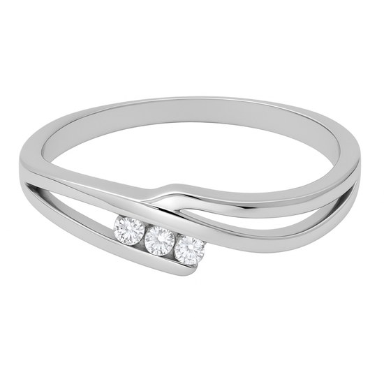 Zlatý 585/1000 prsten z bílého zlata se zirkony 5033B