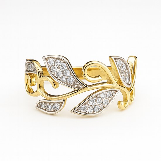 Zlatý prsten se zirkony