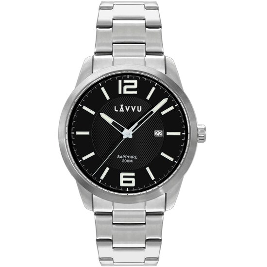LAVVU LWM0192 Pánské hodinky se safírovým sklem DYKKER Black