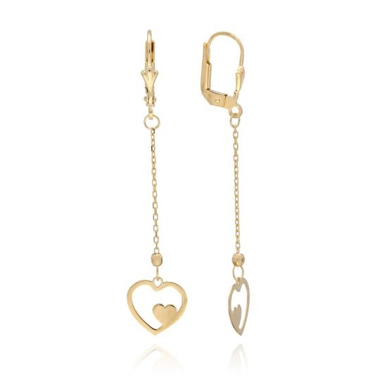 MOISS náušnice ze žlutého zlata SRDCE